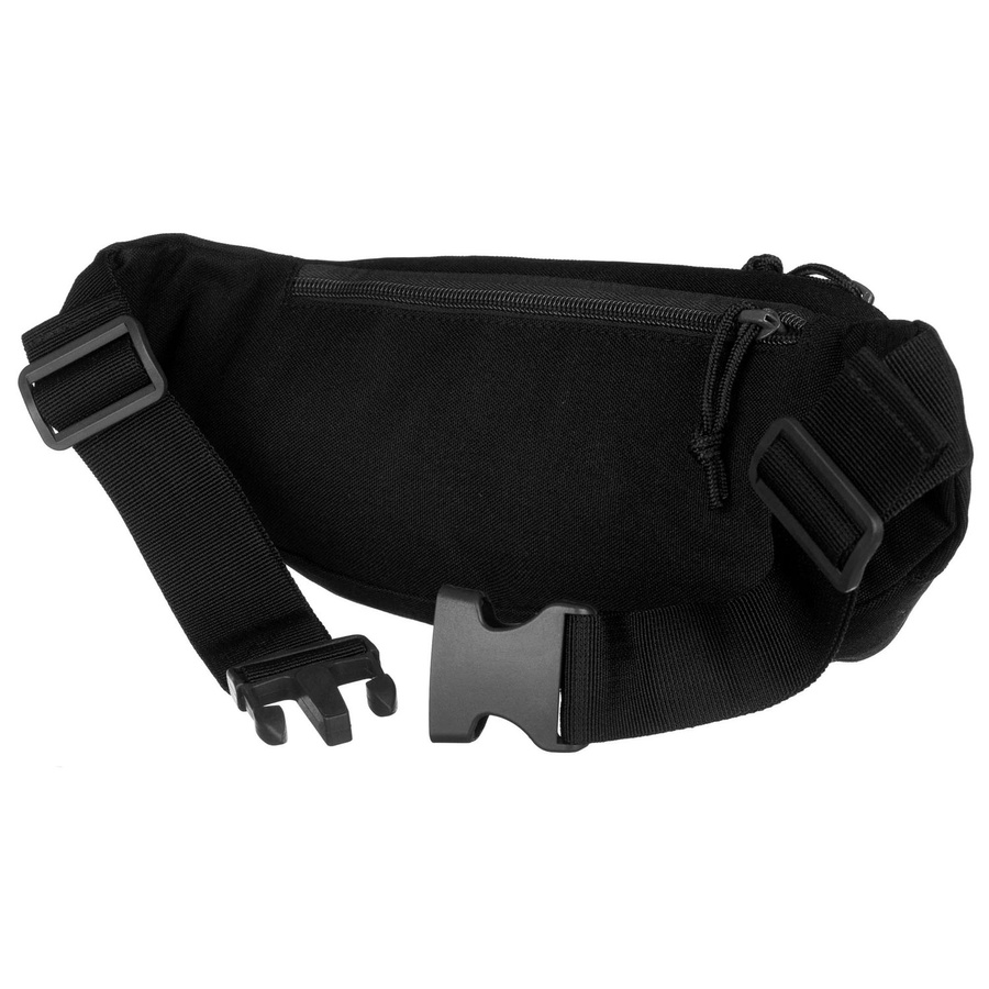 Czarna saszetka na biodra-nerka taktyczna zamykana suwakiem - Peterson
