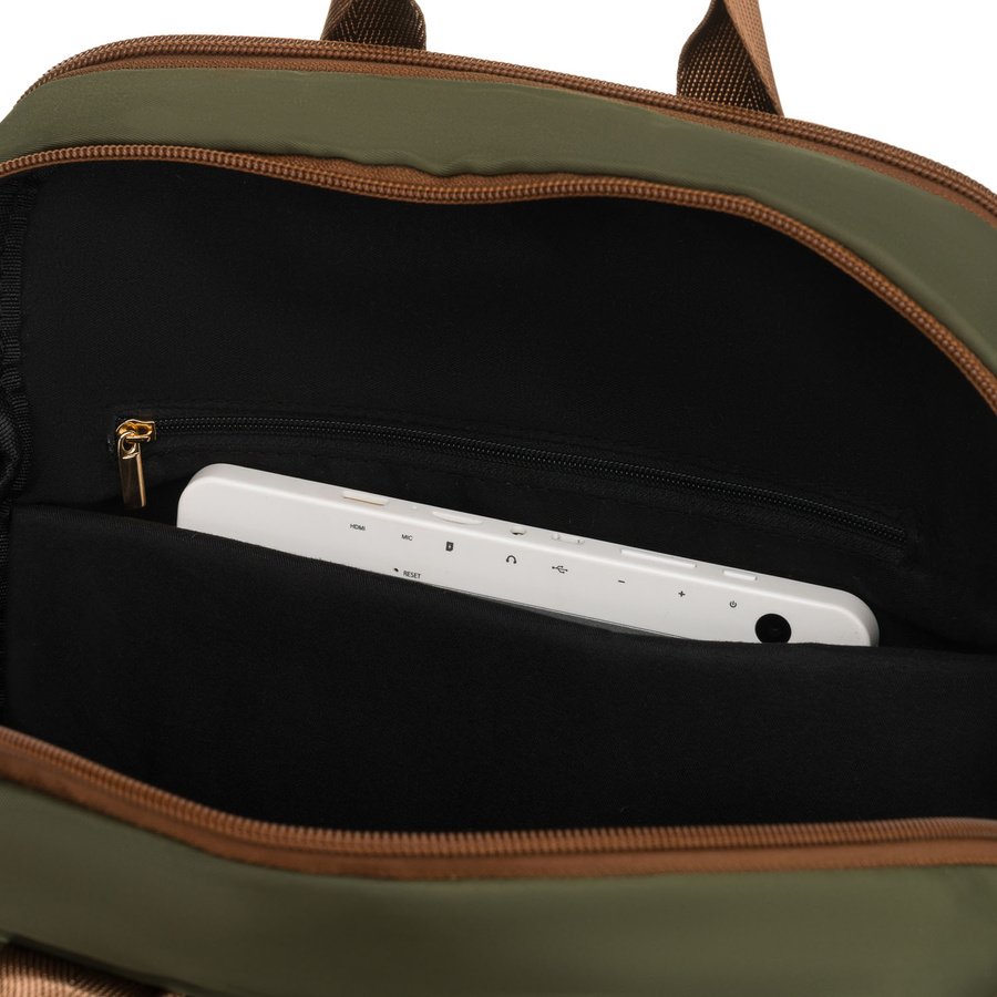 Plecak damski z nylonu w zielonym kolorze zamykany suwakiem - Peterson