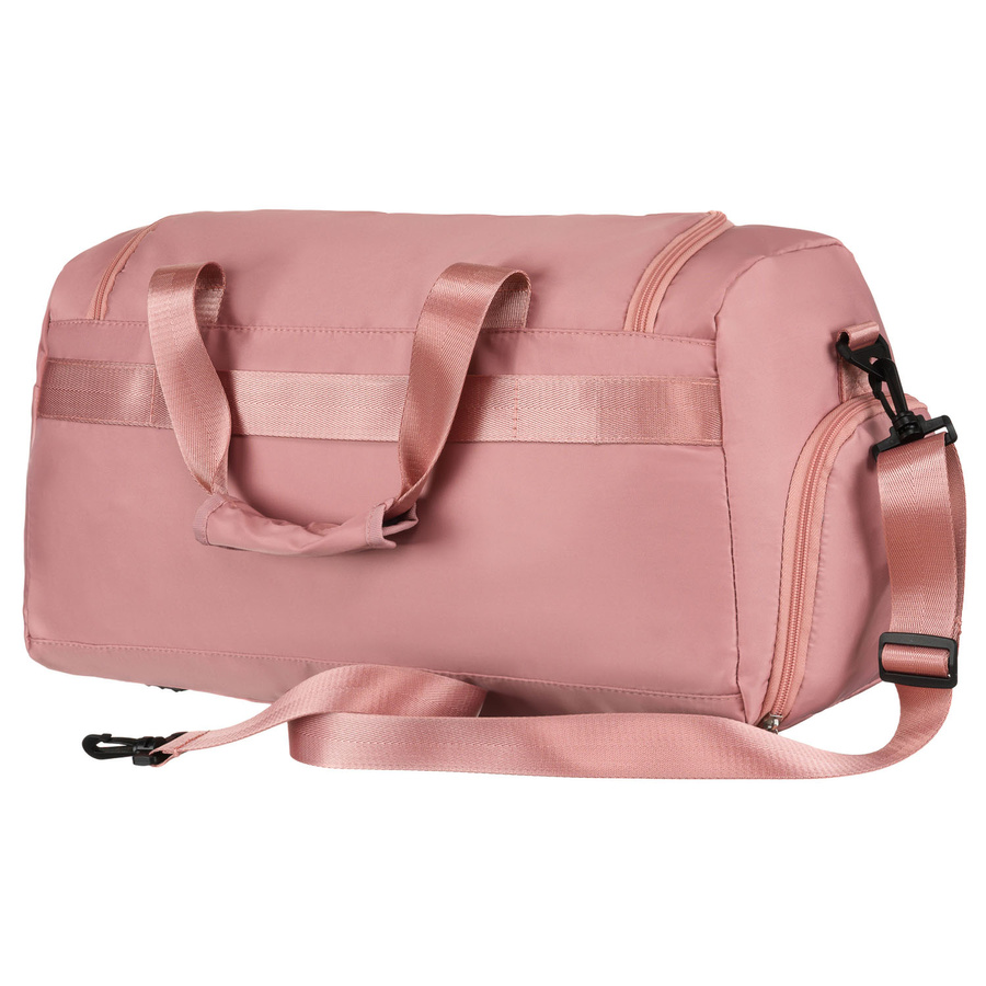 Różowa torba weekendowo-podróżna z komorą boczną na buty - Peterson