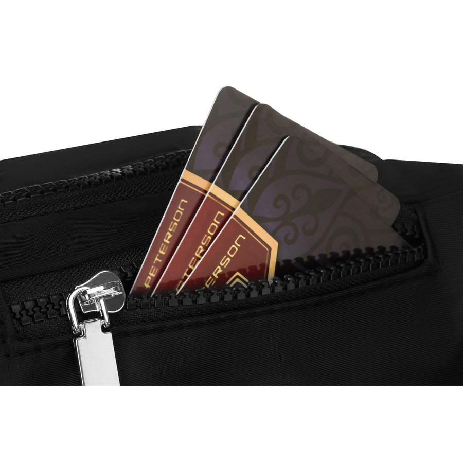 Saszetka miejsko-sportowa w czarnym kolorze - Peterson