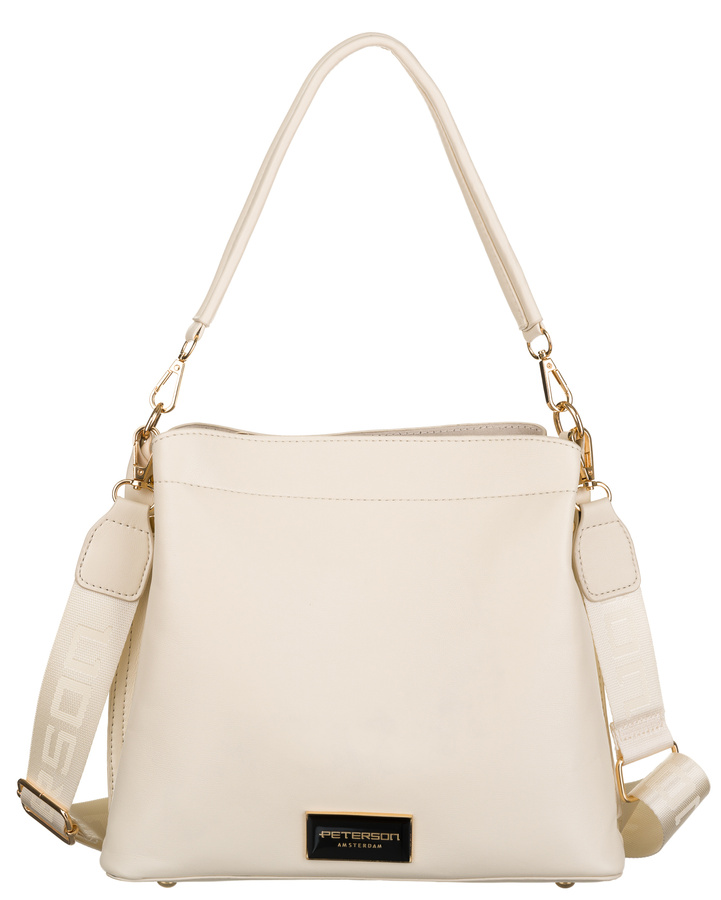 Biała torebka damska skóra ekologiczna kuferek do ręki lub na ramię Peterson 