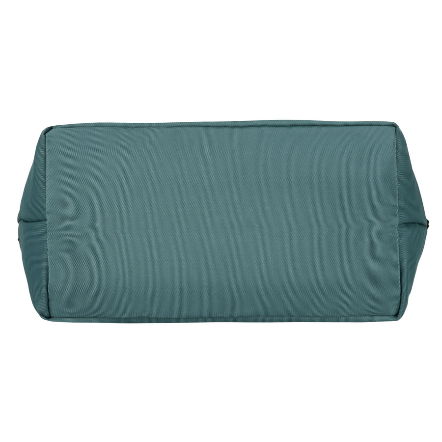 Jasnozielona shopperka damska z poliestru, zawieszona na uchwytach i doczepianym pasku - Peterson