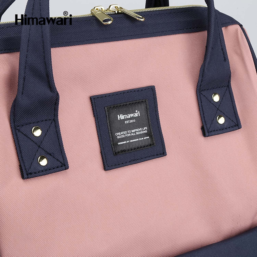 Beżowo-brązowy plecak miejski z frontową kieszenią - Himawari