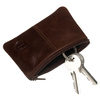 Brązowa listonoszka męska ze skóry naturalnej, zamykana suwakiem - Peterson