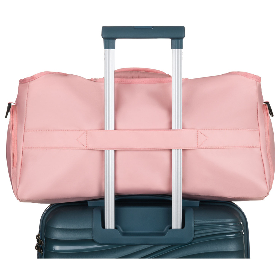 Weekendowa torba podróżna z poliestru w różowym kolorze zamykana na suwak - Peterson
