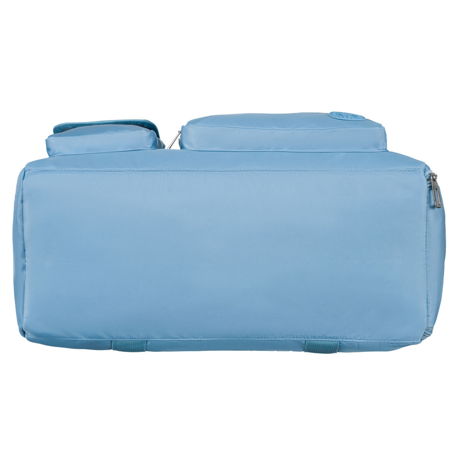 Błękitna, sportowa torba podróżna z poliestru z paskiem na ramię i uchwytem na walizkę - Peterson