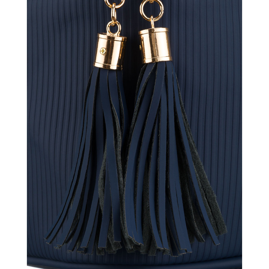 Granatowa kosmetyczka z tkaniny syntetycznej z poręcznym uchwytem - Peterson