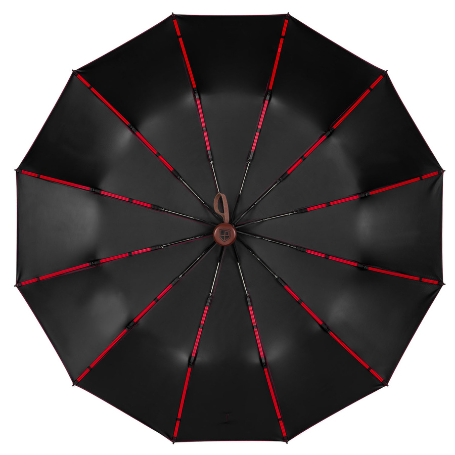 Duży, elegancki i składany parasol w brązowym kolorze - Peterson