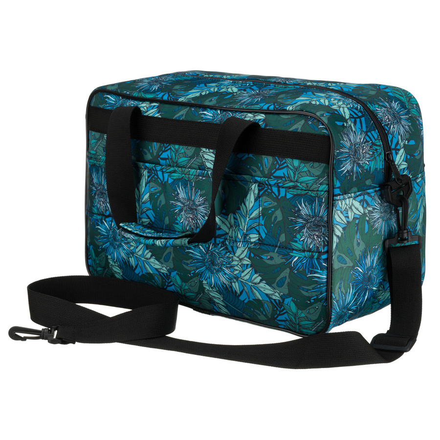 Pojemna torba podróżna wyposażona w dopinany pasek i zewnętrzną kieszeń zapinaną suwakiem - Rovicky