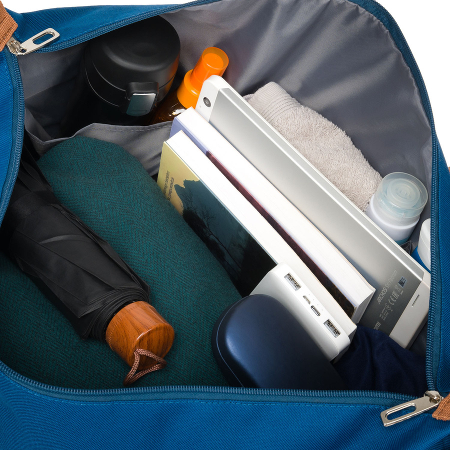 Wodoodporna torba podróżna z poliestru w granatowym kolorze - Peterson