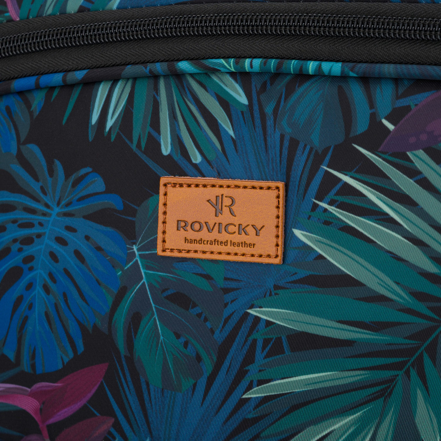 Torba podróżna wyposażona w dopinany pasek i zewnętrzną kieszeń zapinaną suwakiem - Rovicky