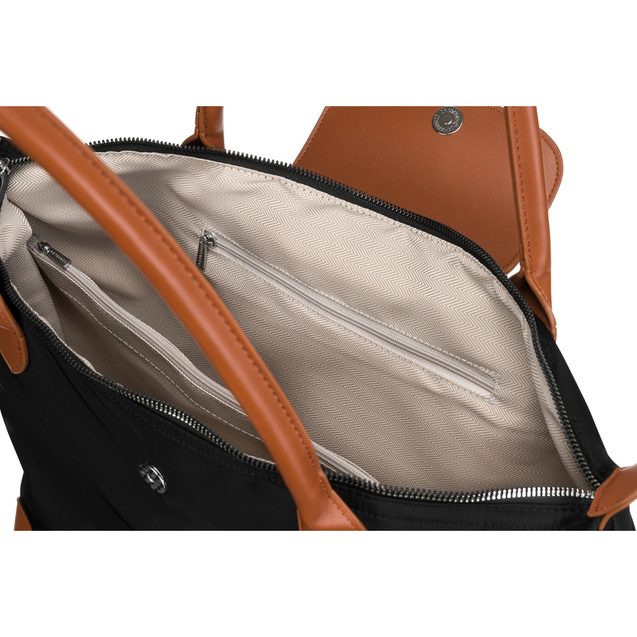 Klasyczna shopperka damska wykonana z poliestru w czarnym kolorze - Peterson