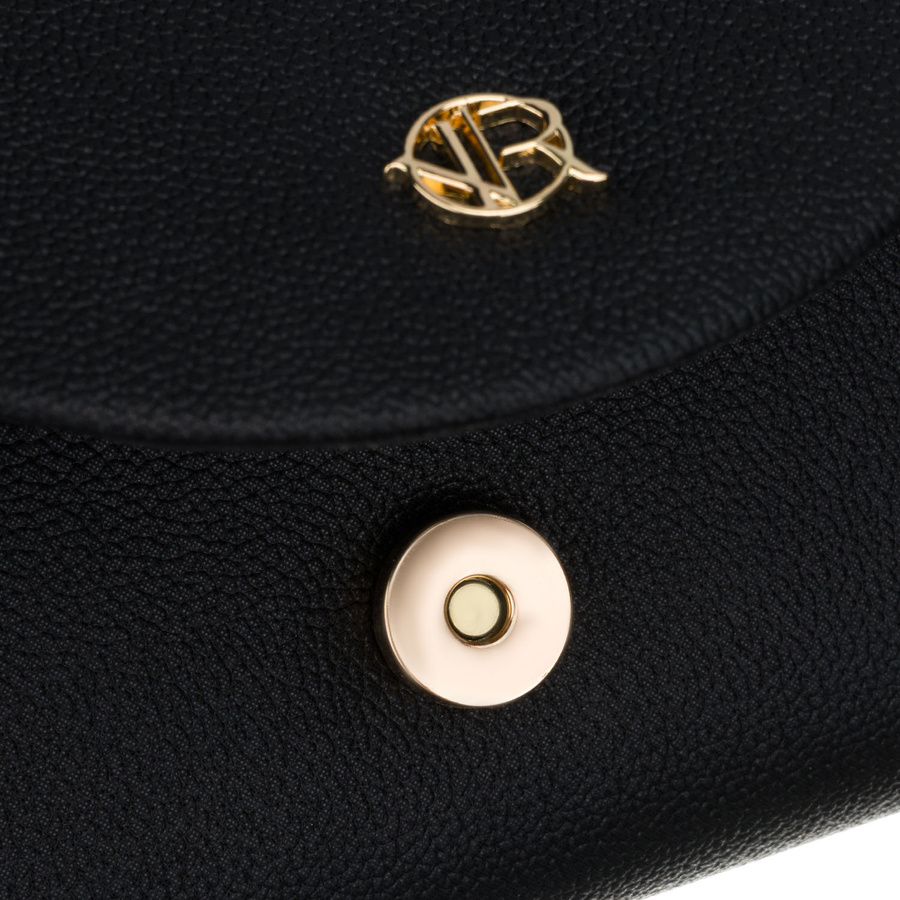 Kopertówka damska wykonana ze skóry ekologicznej w czarnym kolorze - Rovicky