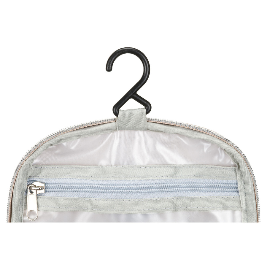 Praktyczna kosmetyczka podróżna z tkaniny syntetycznej w beżowym kolorze - Peterson