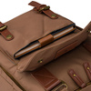 Plecak damski z poliestru i skóry ekologicznej w brązowym kolorze, jednokomorowy - Peterson