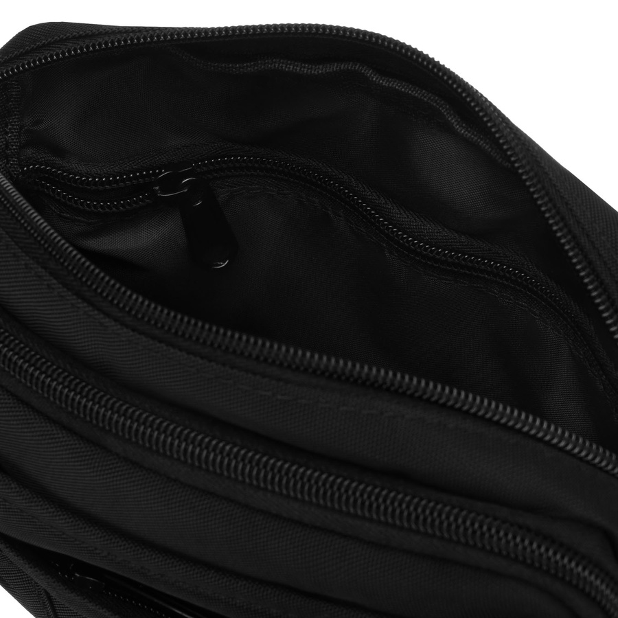 Sportowa saszetka w czarnym kolorze zamykana suwakiem, dwukomorowa - Peterson