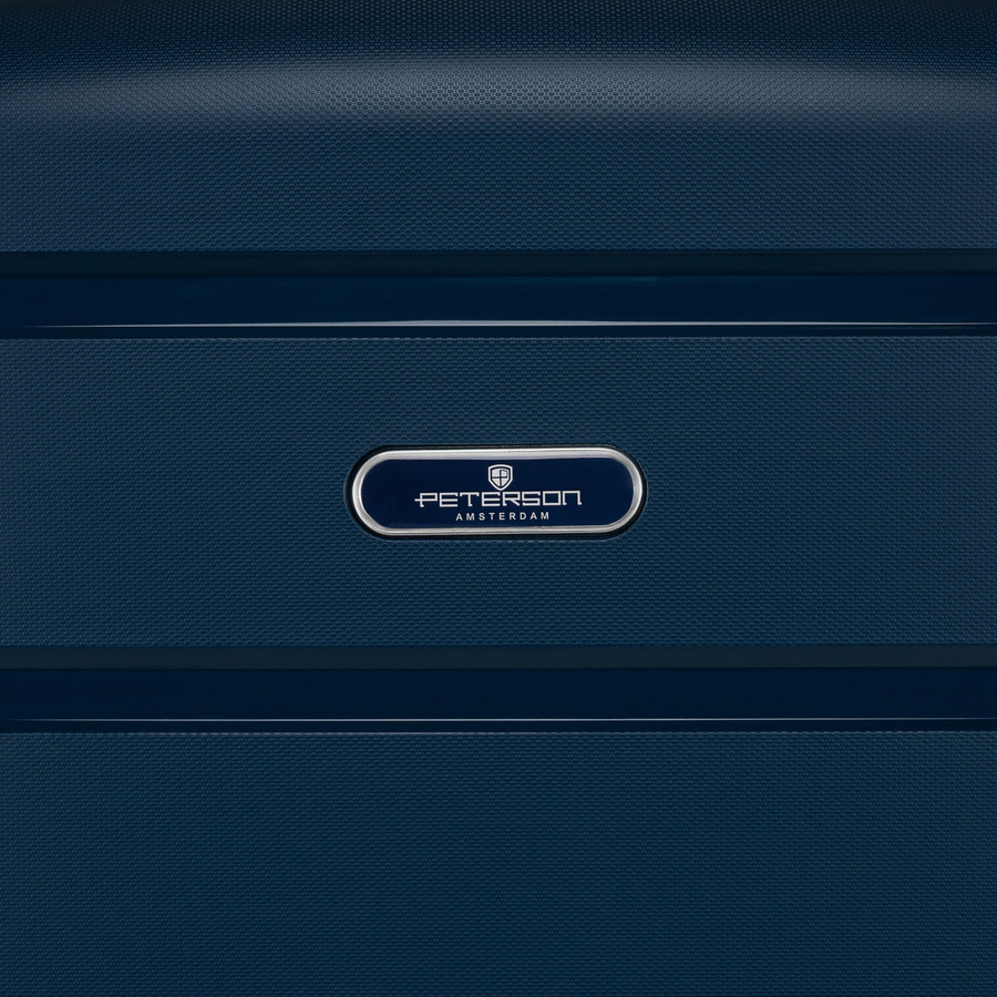 Granatowa, mała walizka kabinowa z polipropylenu - Peterson