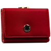 Średniej wielkości, czerwony portfel damski wykonany ze skóry naturalnej i ekologicznej - Peterson