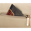 Saszetka damska w beżowym kolorze wykonana ze skóry ekologicznej, zamykana suwakiem - Peterson