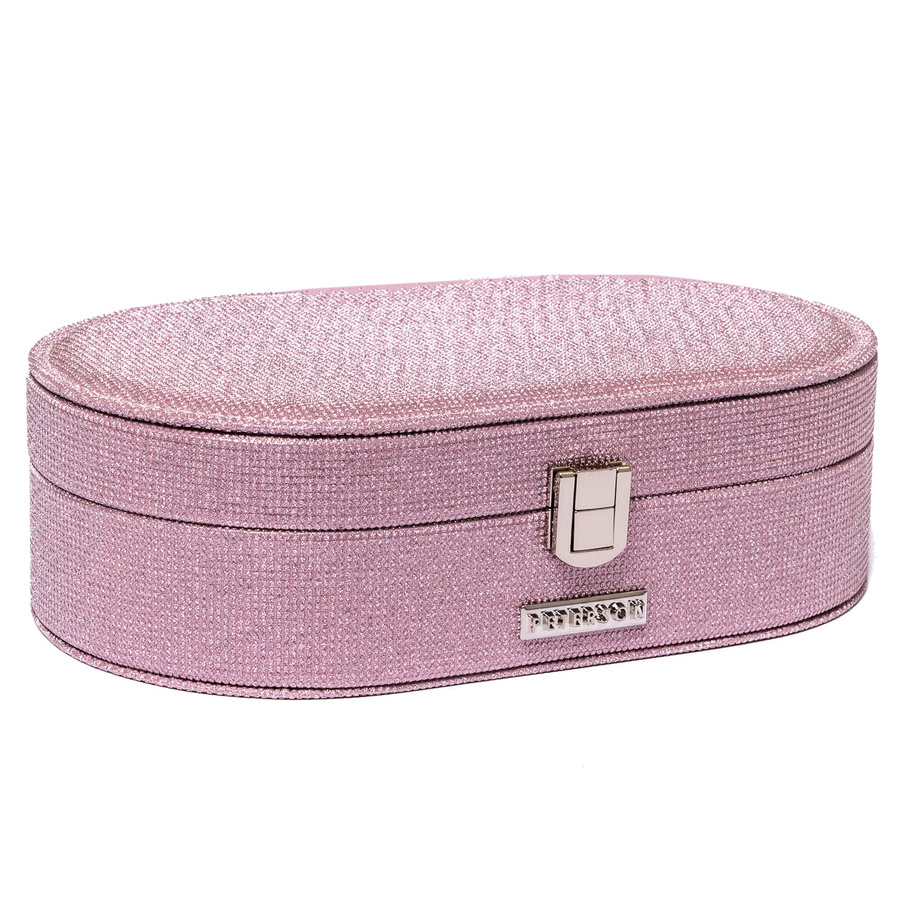 Różowa szkatułka na biżuterię z wbudowanym lusterkiem - Peterson