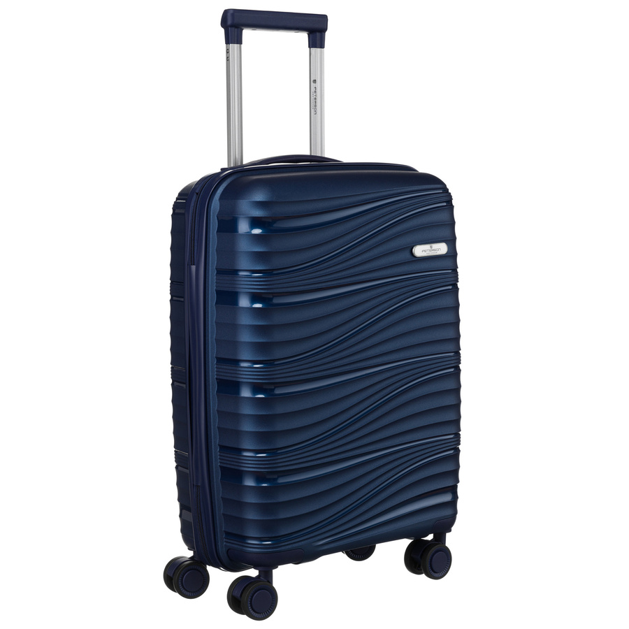 Kabinowa walizka twarda na 4 kółkach, granatowa Peterson