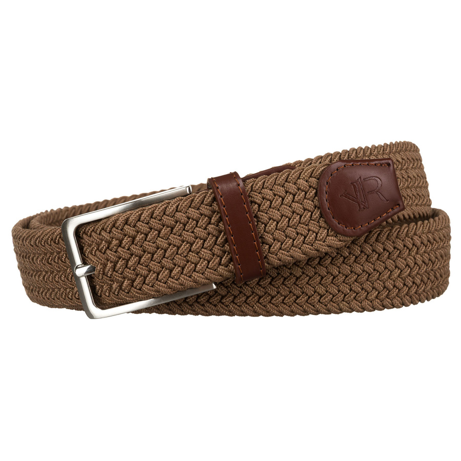 Pasek parciany w beżowym kolorze z materiału syntetycznego i skóry ekologicznej - Rovicky