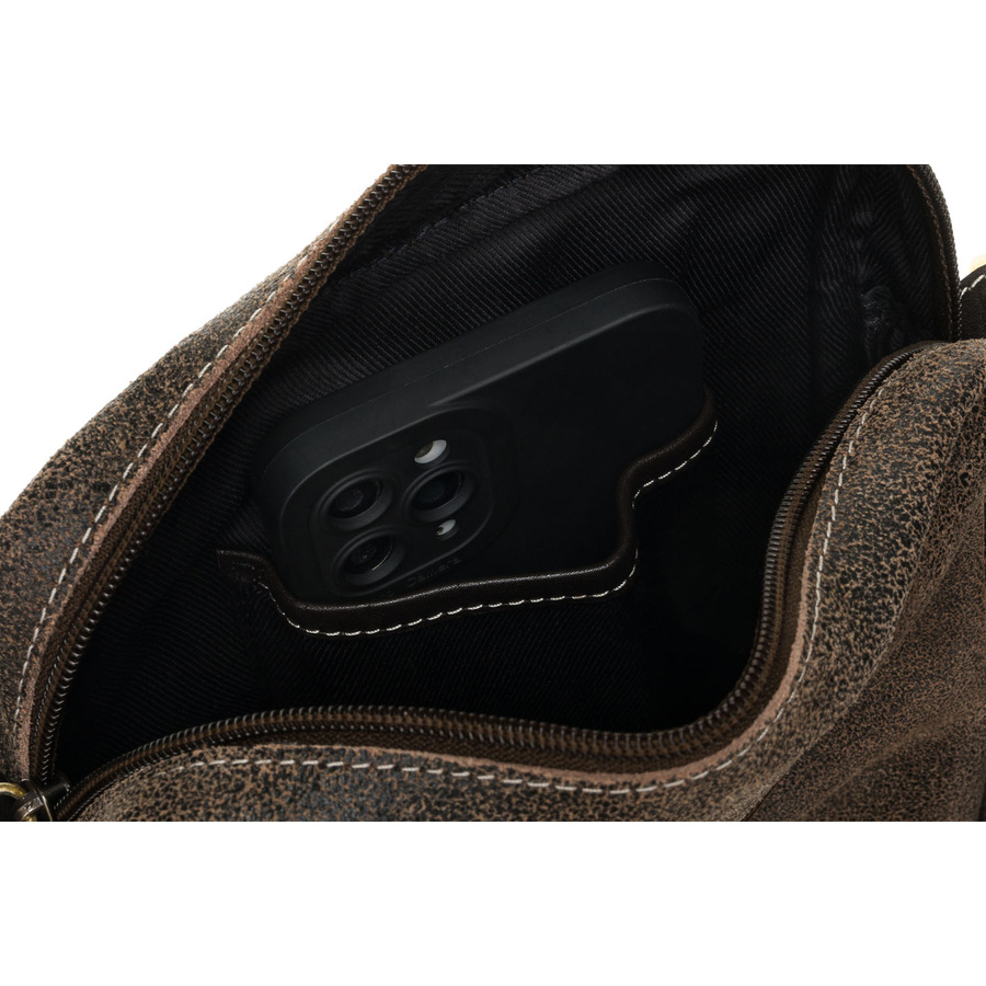 Praktyczna listonoszka męska ze skóry naturalnej w brązowym kolorze - Peterson