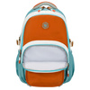 Niebiesko-pomarańczowy plecak szkolny z przegrodą na laptopa, odporny na wilgoć - Peterson