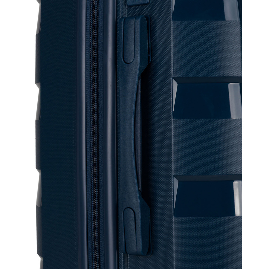 Granatowa, mała walizka kabinowa z polipropylenu - Peterson