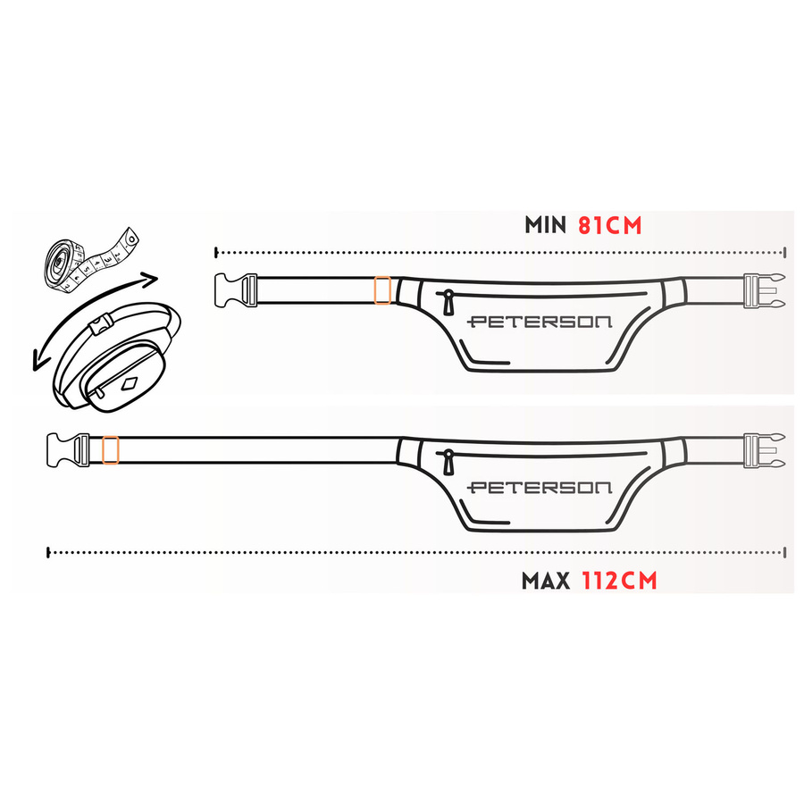 Saszetka na biodra-nerka taktyczna w kolorze khaki - Peterson
