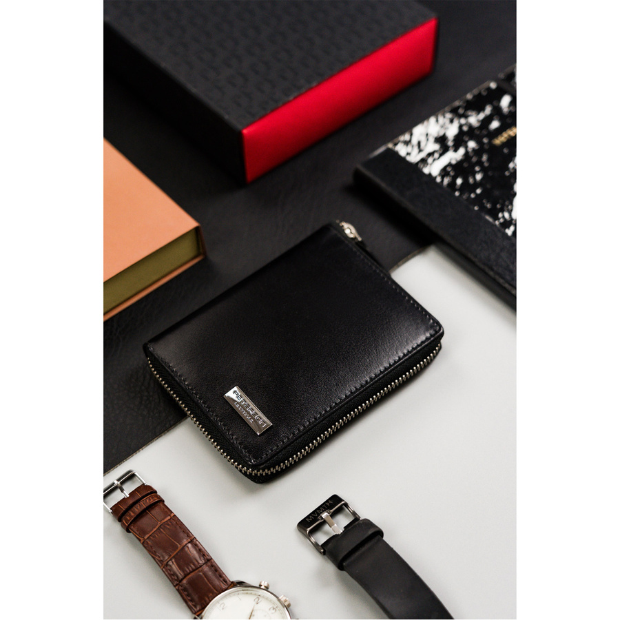 Duży, skórzany portfel męski na zamek - Peterson