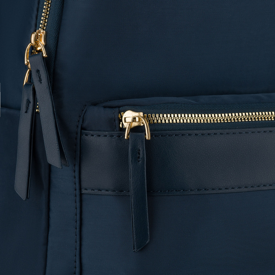 Dwukomorowy, granatowy plecak damski z poliestru - Peterson