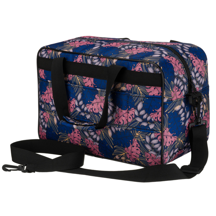 Torba podróżna wyposażona w dopinany pasek i zewnętrzną kieszeń zapinaną suwakiem - Rovicky