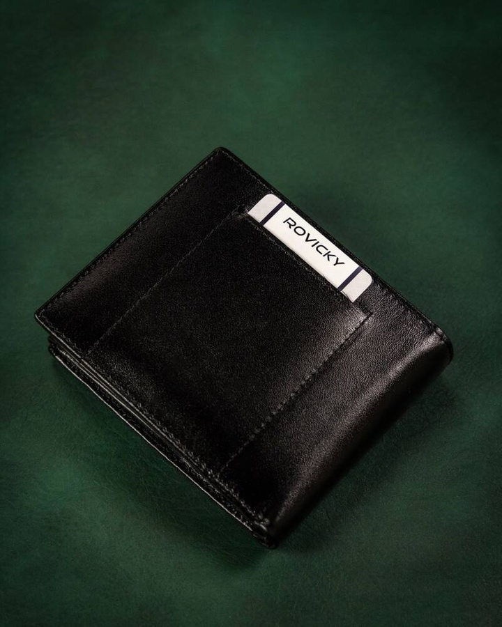 Zestaw prezentowy: skórzany portfel męski i brelok - Rovicky 