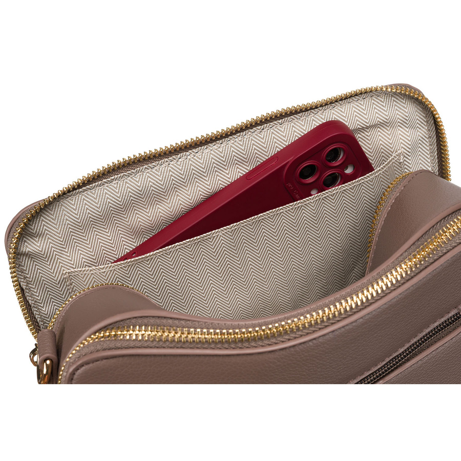 Brązowa listonoszka damska wykonana ze skóry ekologicznej - Peterson