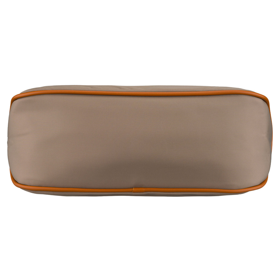 Miejska torebka damska z poliestru i skóry ekologicznej w beżowym kolorze, jednokomorowa i zamykana suwakiem - Peterson