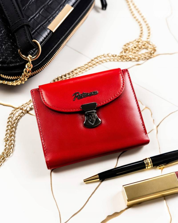 Zestaw prezentowy: skórzany portfel damski i brelok - Peterson