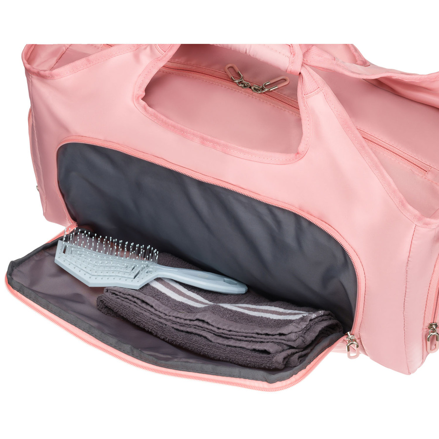 Weekendowa torba podróżna z poliestru w różowym kolorze zamykana na suwak - Peterson