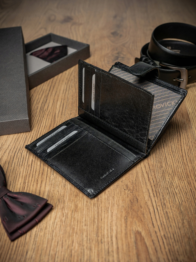 Elegancki portfel męski ze skóry naturalnej - Rovicky