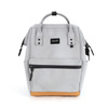 Miejski, praktyczny plecak damski w szarym kolorze z kieszenią zewnętrzną - Himawari