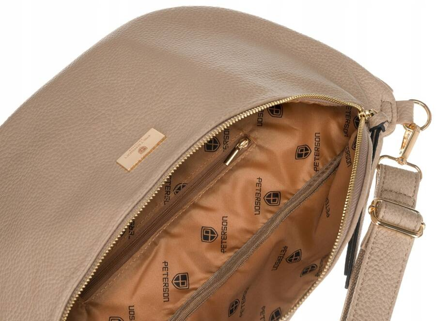 Duża saszetka damska ze skóry ekologicznej - Peterson