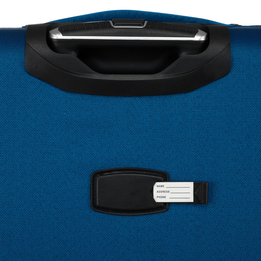 Duża, lekka walizka z wytrzymałej tkaniny poliestrowej w niebiesko-czerwonym kolorze - Peterson