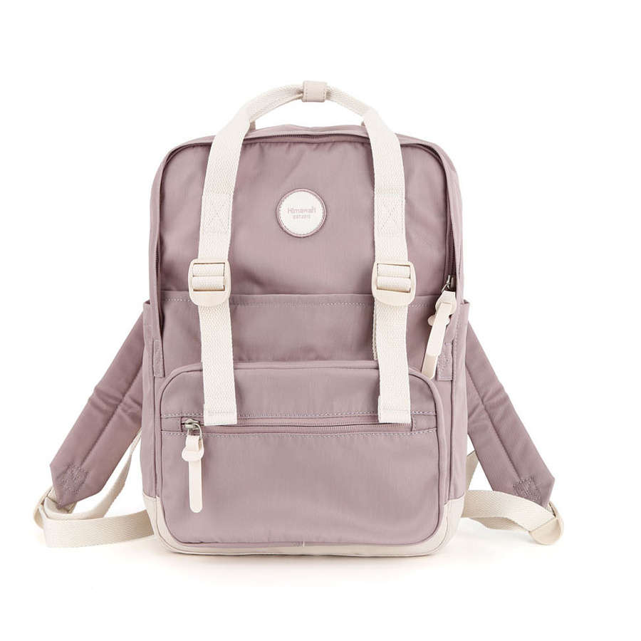 Duży, miejski plecak damski w lawendowym kolorze zawieszony na regulowanych szelkach - Himawari