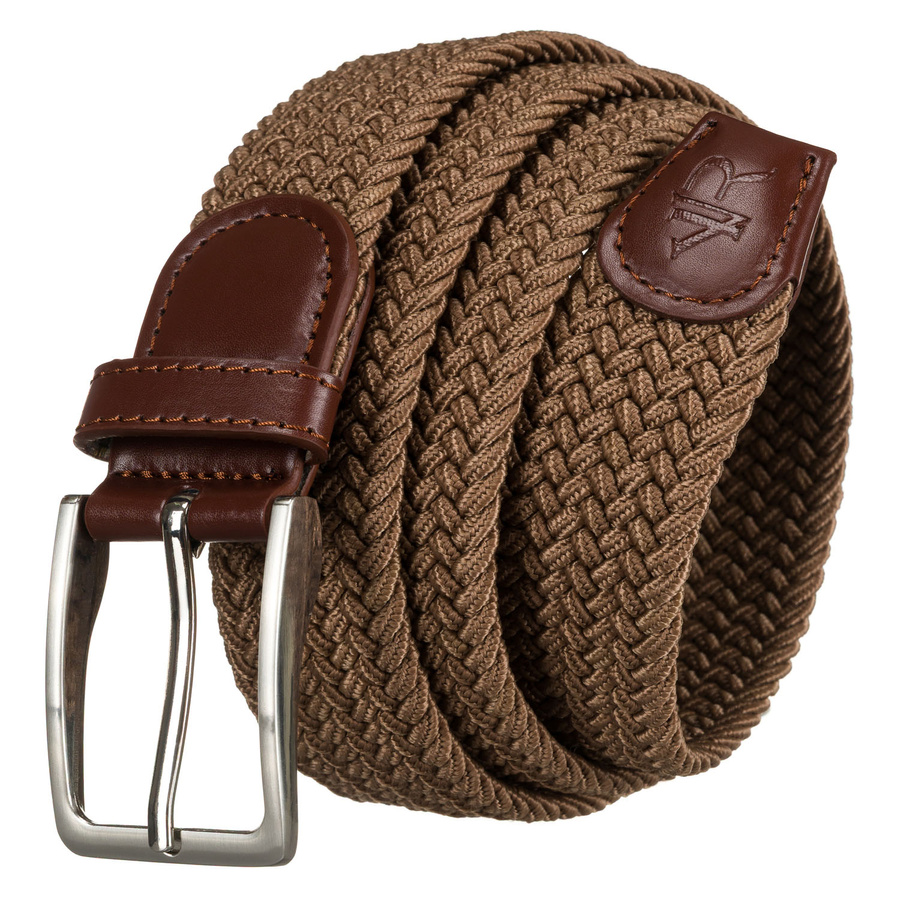 Pasek parciany w beżowym kolorze z materiału syntetycznego i skóry ekologicznej - Rovicky