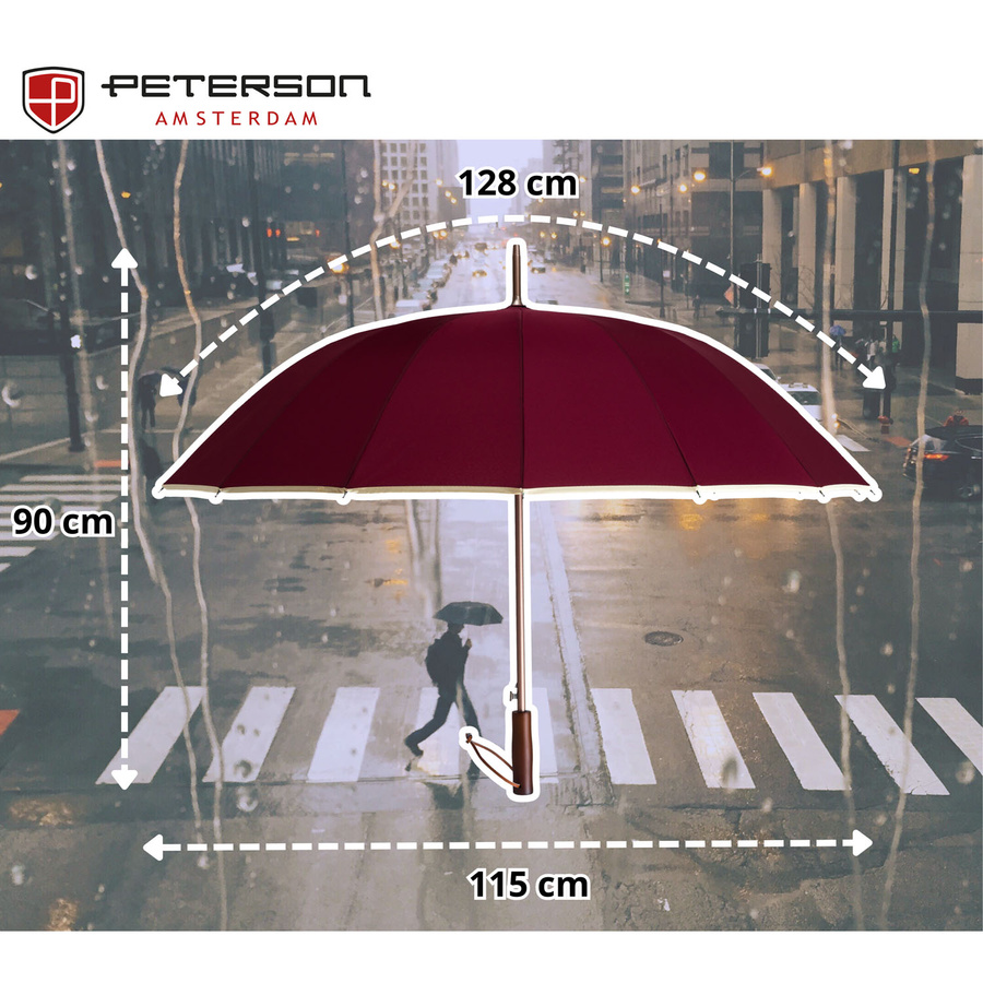 Czerwony, elegancki parasol rządowy - Peterson