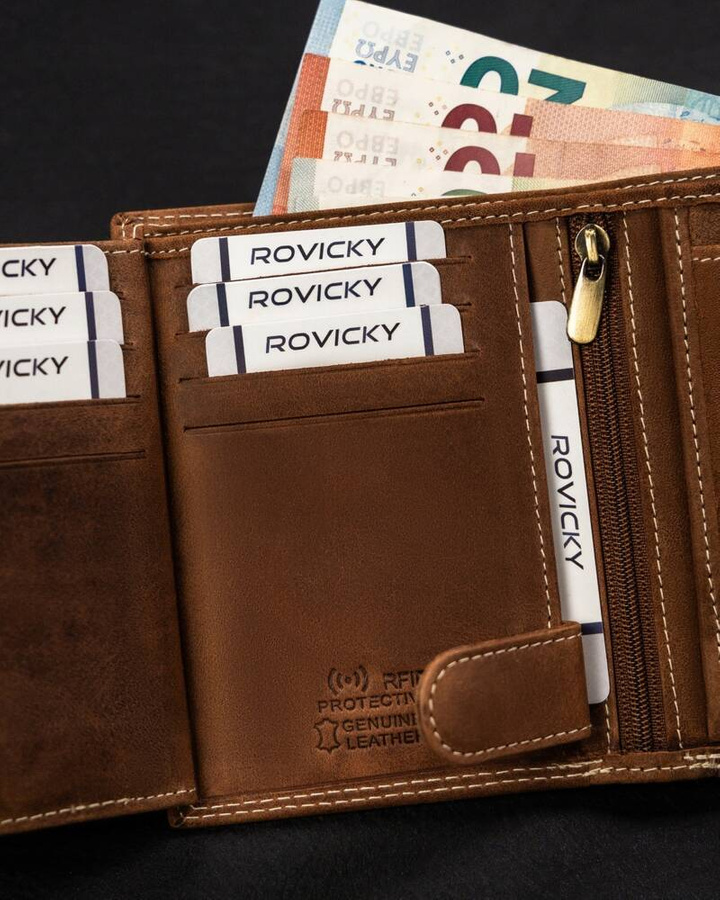 Duży, pionowy portfel męski ze skóry naturalnej - Always Wild