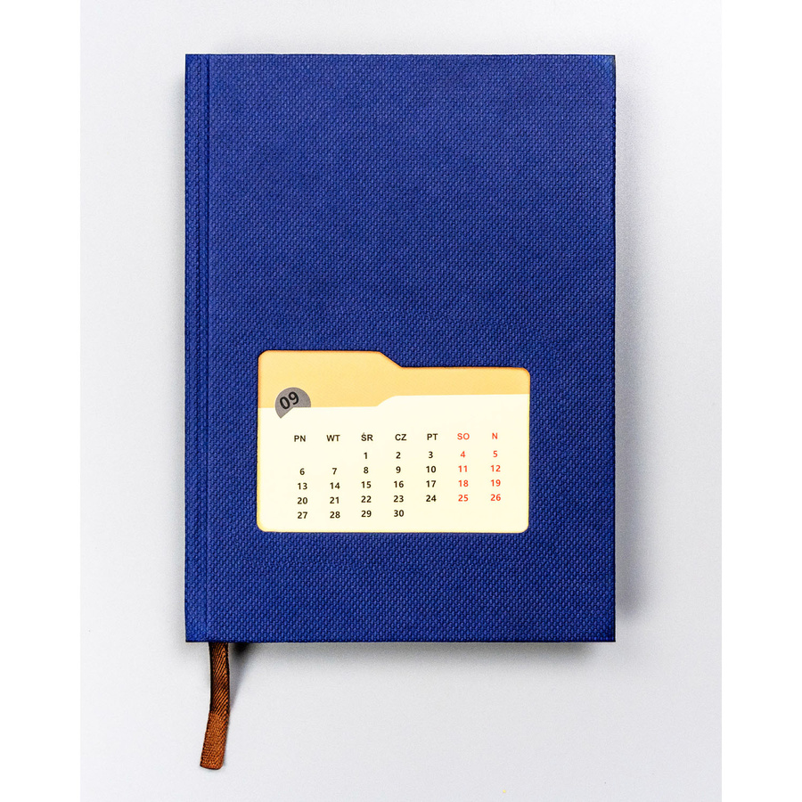 Notes w granatowym kolorze w twardej oprawie i formacie B6 zadrukowany w kropki - Peterson