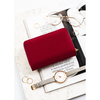 Bordowy portfel damski wykonany ze skóry ekologicznej, zamykany zatrzaskiem - Peterson