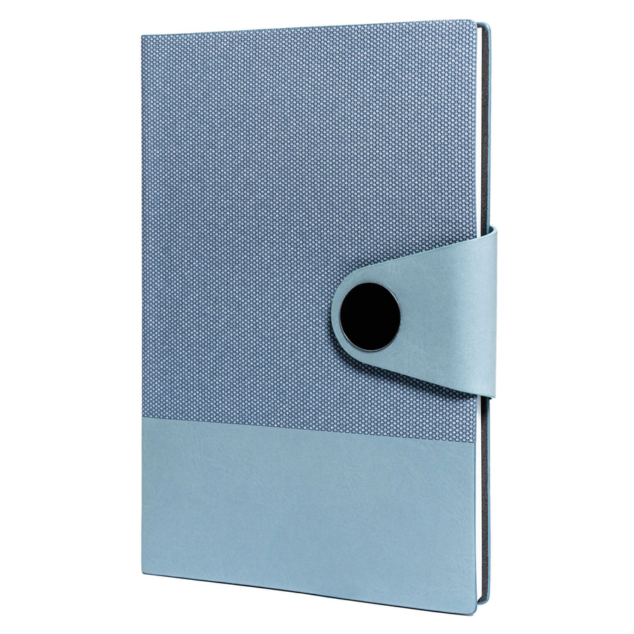 Notatnik w formacie A5 w błękitnym kolorze z magnetycznym zapięciem i wbudowaną zakładką - Peterson