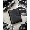 Skórzany, czarny portfel męski w orientacji pionowej zamykany zatrzaskiem - Peterson